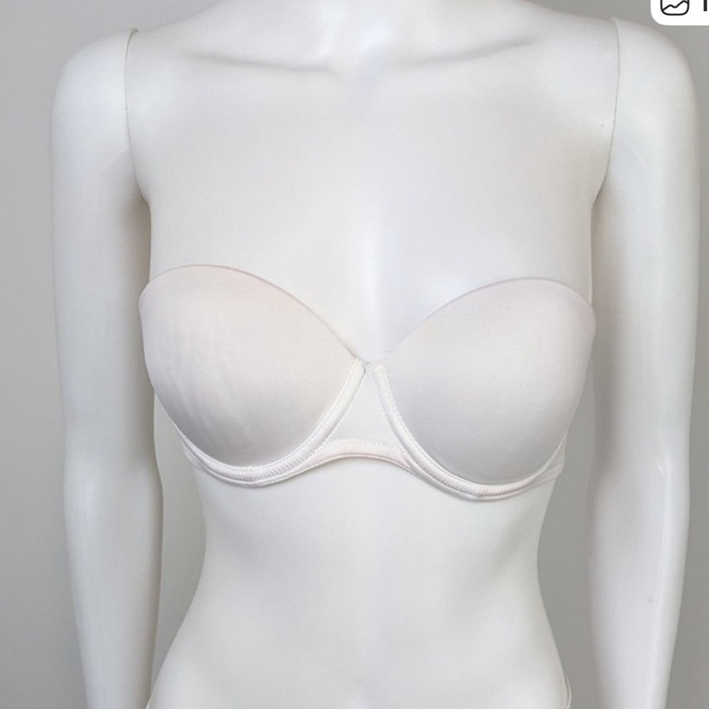 PINK Victoria's Secret White Strapless Bra